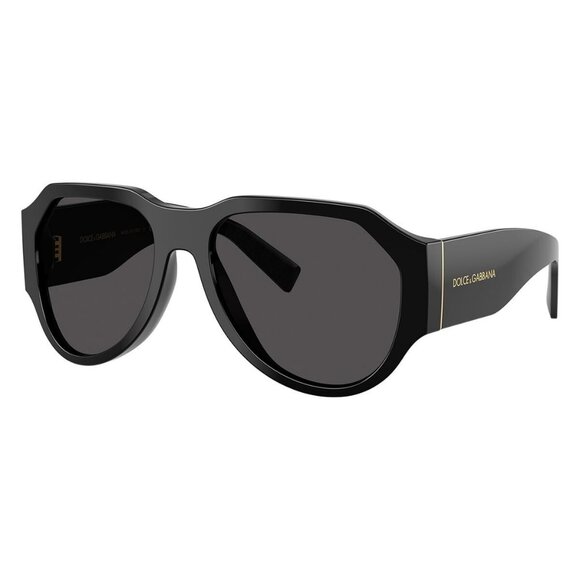 New Dolce & Gabbana Black Aviator DG4504 501/87 Sunglasses Women - Picture 1 of 6